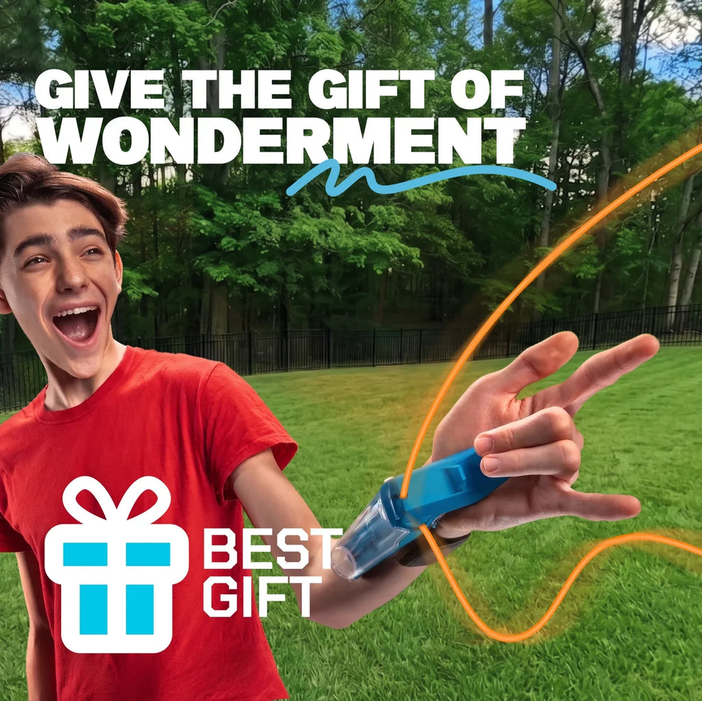 Spider Web String Shooter Toy – Limited Edition | Rechargeable Flying Web Launcher, Glow in the Dark Superhero Gadget
