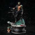 Zoro Cyberpunk Futuristic Samurai with Dual Head & Mechanical Base Premium Figure 42cm