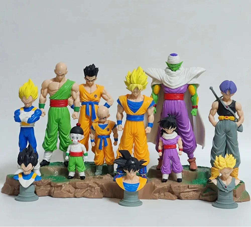Dragon Ball Z Action Figures Collection Set, 12 Collectible Anime Figurines with Display Stands (Blister+Box) Set of 12 pcs