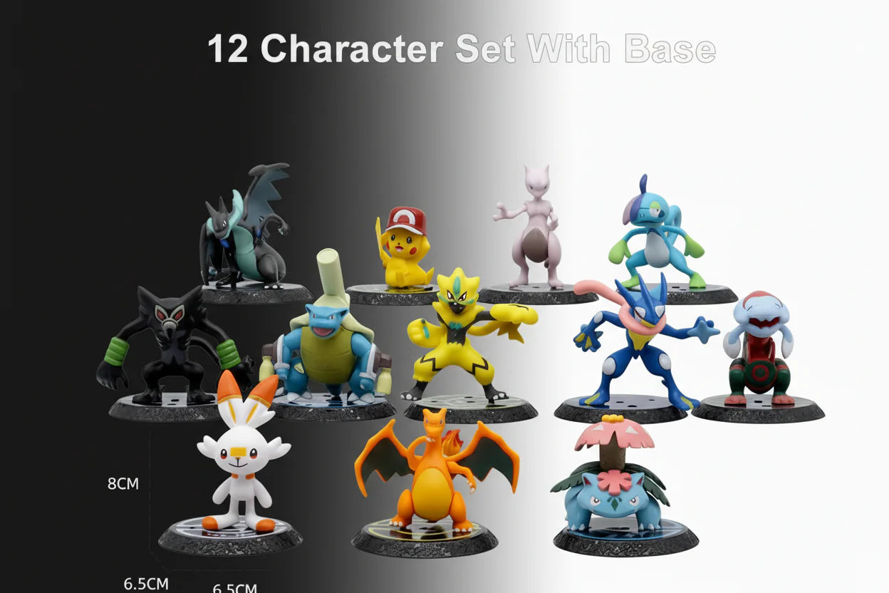 Pokémon Generation 1 Battle Collectible Figurines Set (12 Pcs)