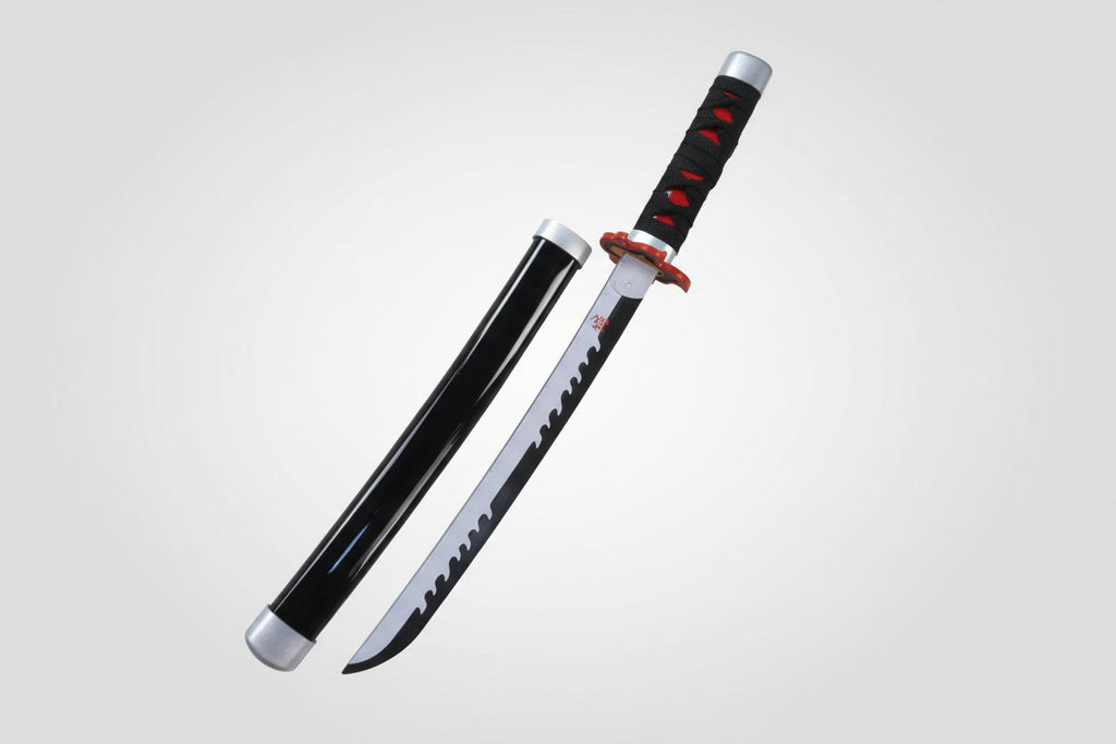 Tanjiro Fire Blade Wooden Katana 42 cm With Stand (Demon Slayer)
