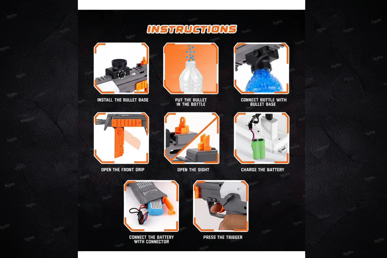 Water Blaster Gun & Small Balls Foam Blaster for Outdoor Activities for Adult Airsoft Gun Automatic