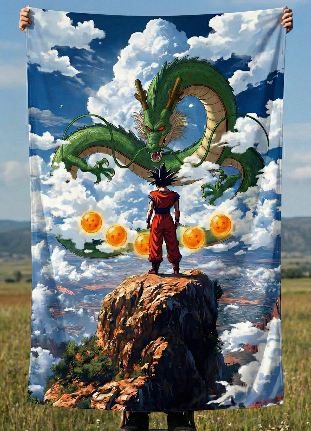 Son Goku Summoning Shenron – Dragon Ball Z Wall Tapestry