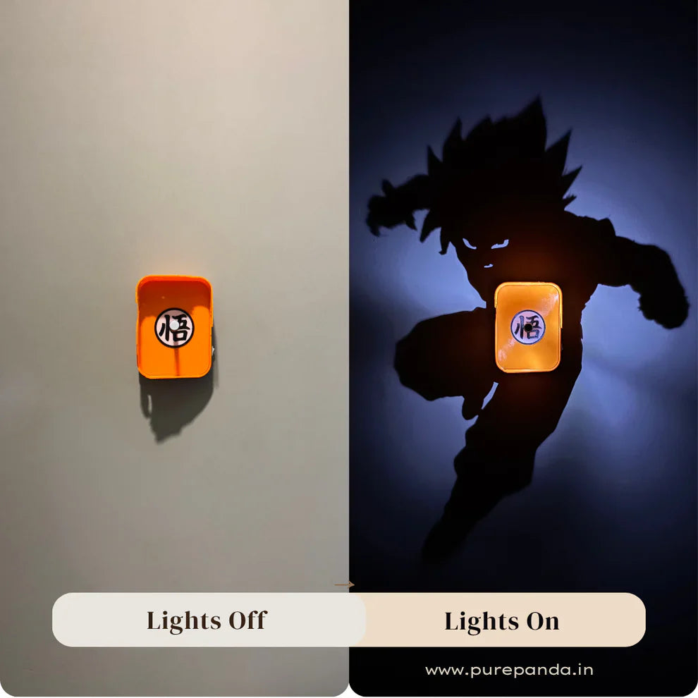 Goku Shadow Wall Lamp One Piece Anime 3D LED Illusion Night Light, USB Powered,Touch Control