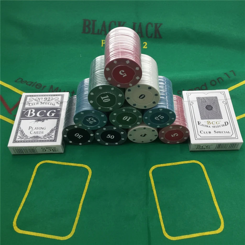Ultimate Family Night Hold 'EM Up Casino Poker & Card Game Set with Tokens and Mat