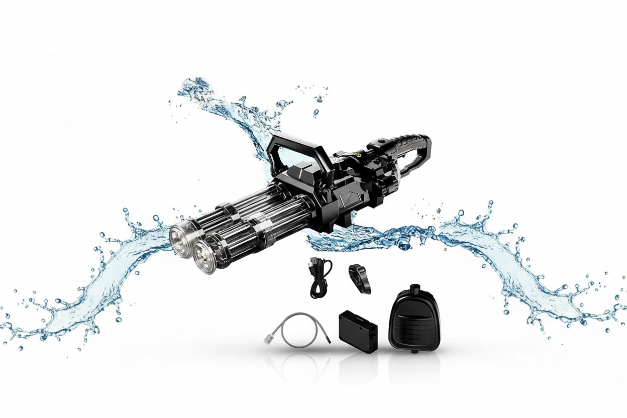 Gatling Electric Water Gun High-Pressure Automatic Rechargeable Long Range Outdoor Water Blaster Toy