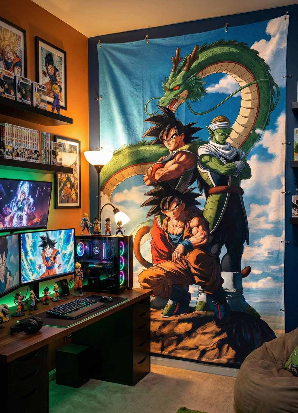 Dragon Ball Z Goku & Shenron Wish Scene – Anime Tapestry