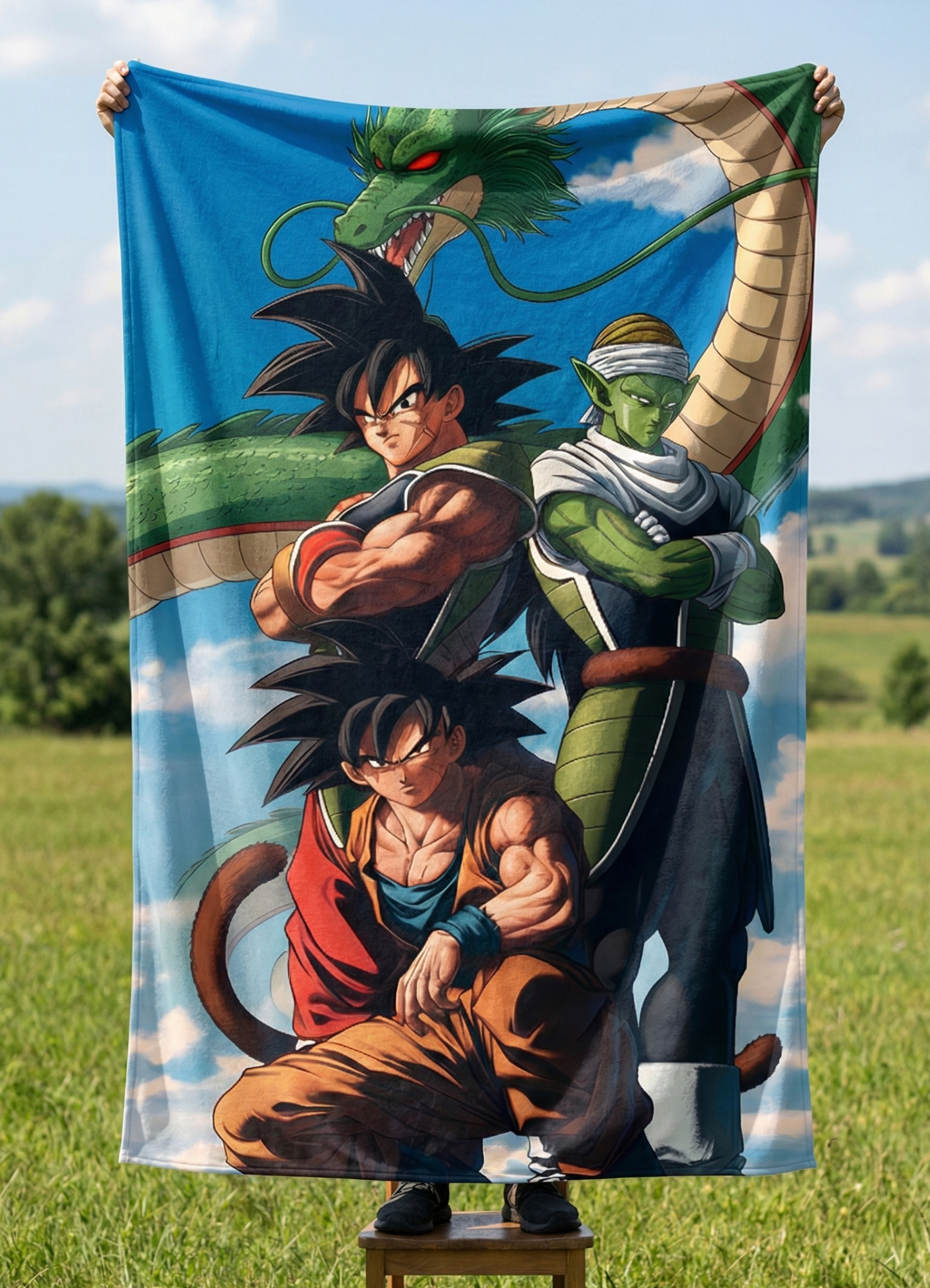 Dragon Ball Z Goku & Shenron Wish Scene – Anime Tapestry
