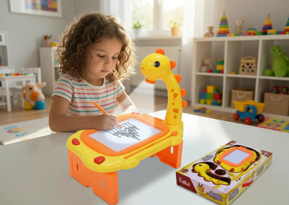 Smart Tracing Drawing Projector Toy – Fun & Easy Painting for Kids! - Drawing Set with 24 Patterns, Stencils & Markers - Adjustable Focus Creative Art Toy for Kids 3+ Years🎨🖌️✨