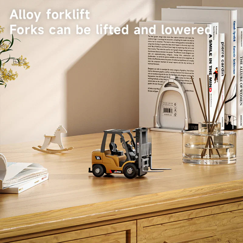 Engineering Construction RC Forklift Truck 2.4GHz Alloy Engineering Vehicle with LED Lights & Sounds, App and Remote Controlled