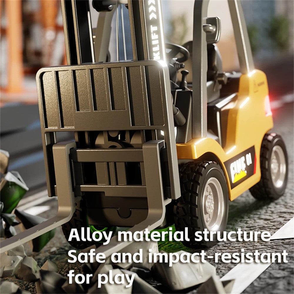 Engineering Construction RC Forklift Truck 2.4GHz Alloy Engineering Vehicle with LED Lights & Sounds, App and Remote Controlled