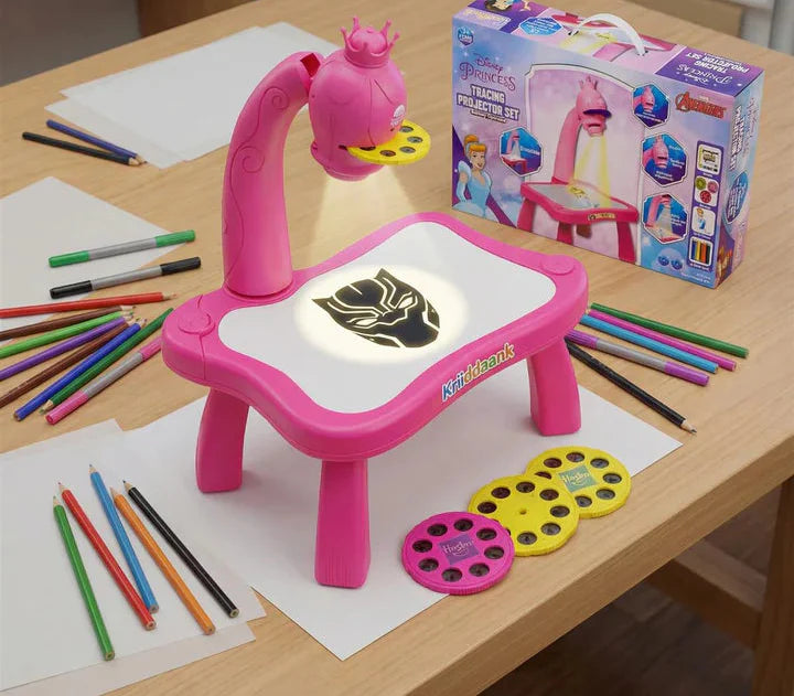 Smart Tracing Drawing Projector Toy – Fun & Easy Painting for Kids! - Drawing Set with 24 Patterns, Stencils & Markers - Adjustable Focus Creative Art Toy for Kids 3+ Years🎨🖌️✨