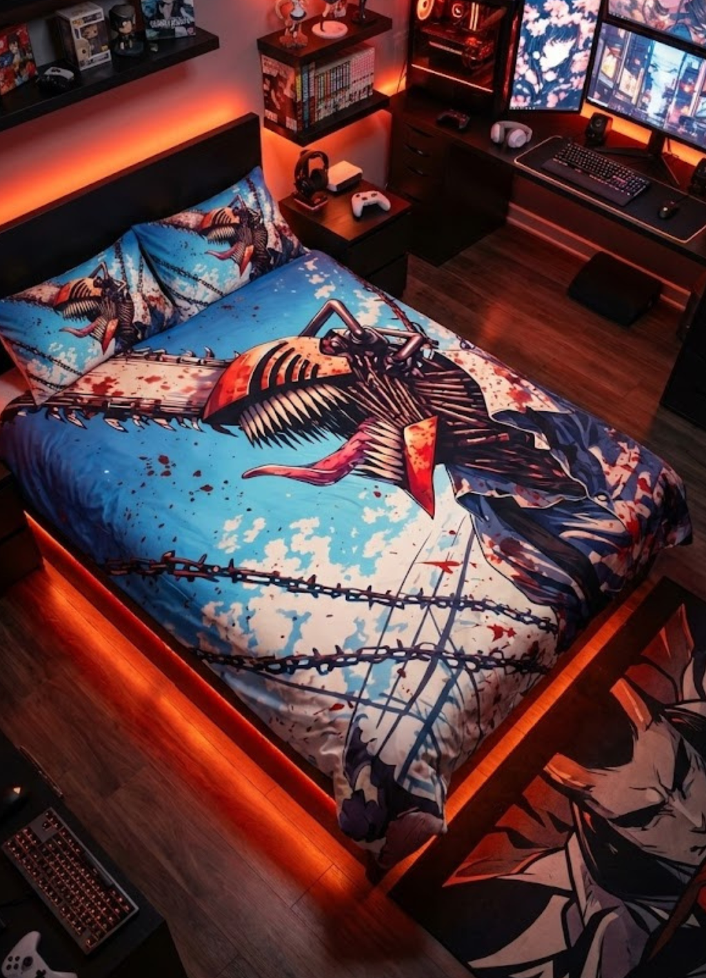 Chainsaw Man Tapestry for Home Bedroom Living Room (Multicolor)