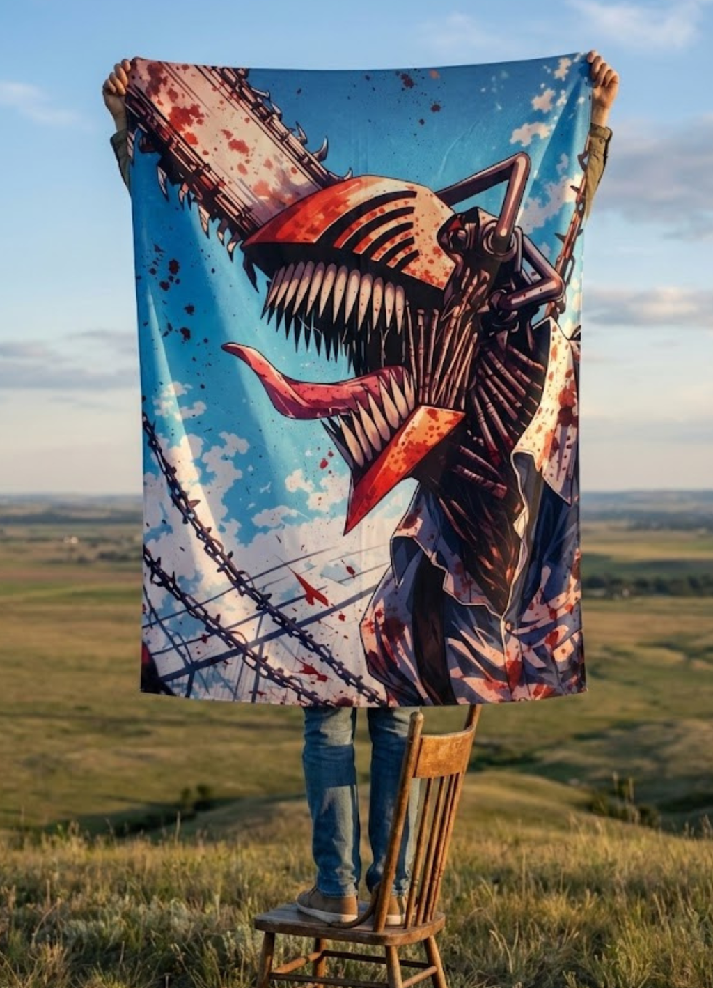 Chainsaw Man Tapestry for Home Bedroom Living Room (Multicolor)