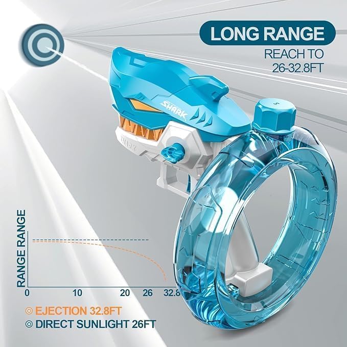 Shark Water Gun Automatic Electric Continuous Firing Water Gun Fun Outdoor Water Blaster for Boys & Girls Beach High Pressure Automatic Spray for Holi Water Play Game etc (Random Colour))