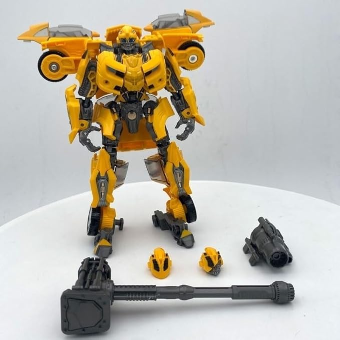 Wasp Warrior" TW-1025B Transformation Bumblebee Action Figure Toys Masterpiece Movie Model Deluxe Deformation Car Robot (Yellow)