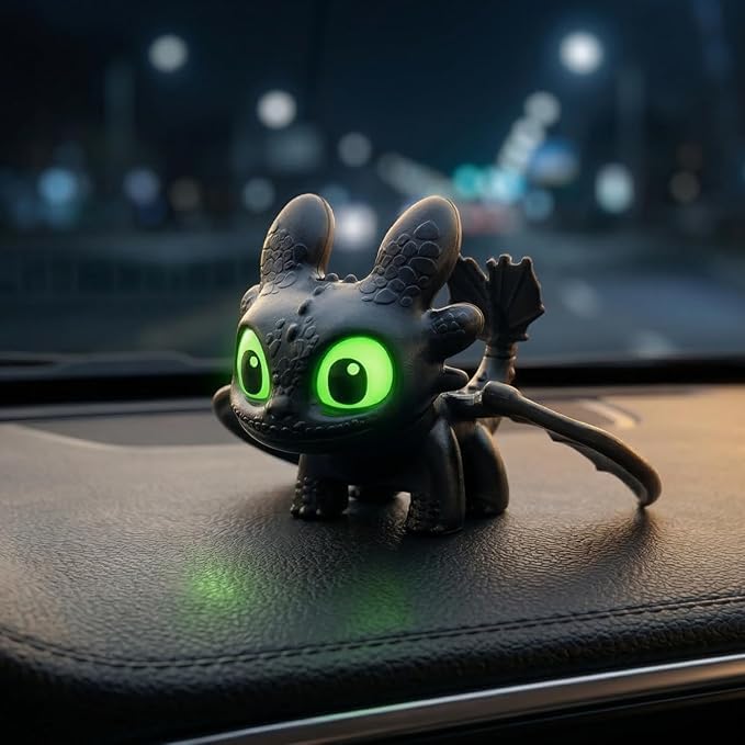 Mini Dragon Lighting Keychain with Moving Wings Black Color (Night Fury) limited edition