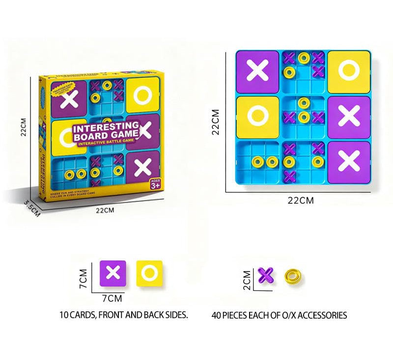 Classic Tic Tac Toe Board Game Mini and Large X's and O's Exciting Board Game for Kids and Family  LIMITED EDITION