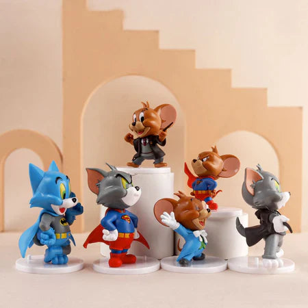 Tom and Jerry Superhero Set of 6pcs - 6.5cm Action Figure