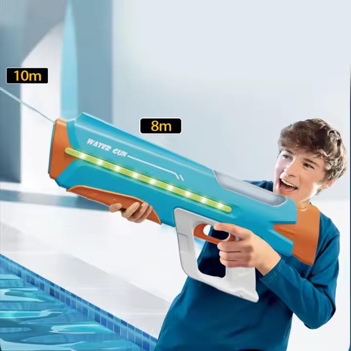 Super Soaker Electric Automatic Water Gun, Continuous Shooting High Pressure High Power Holi Pichkari Water Gun Toy for Kids - Auto Suction, 25-32Ft Range, Self-Filling (Random Colour)