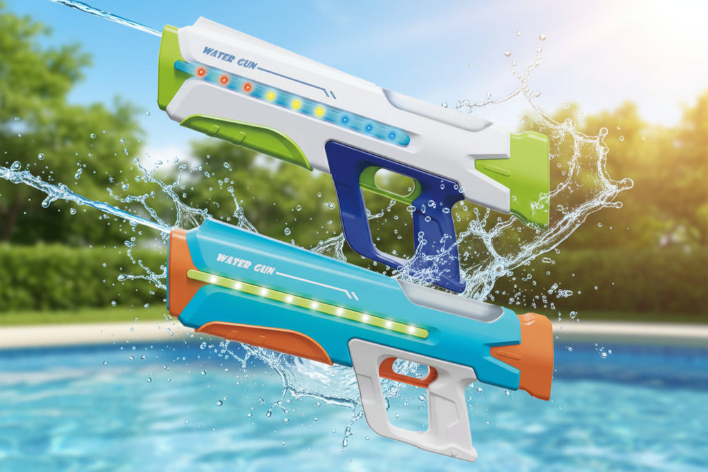 Super Soaker Electric Automatic Water Gun, Continuous Shooting High Pressure High Power Holi Pichkari Water Gun Toy for Kids - Auto Suction, 25-32Ft Range, Self-Filling (Random Colour)
