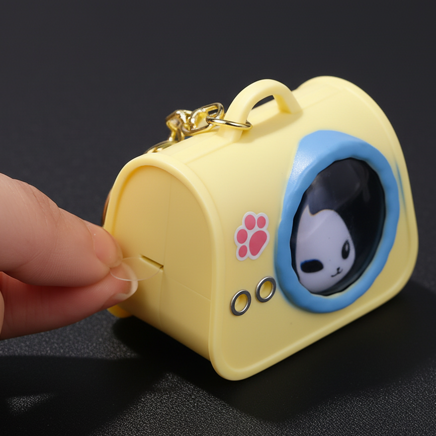 Cute Cat Hand Bag Light-Up Keychain