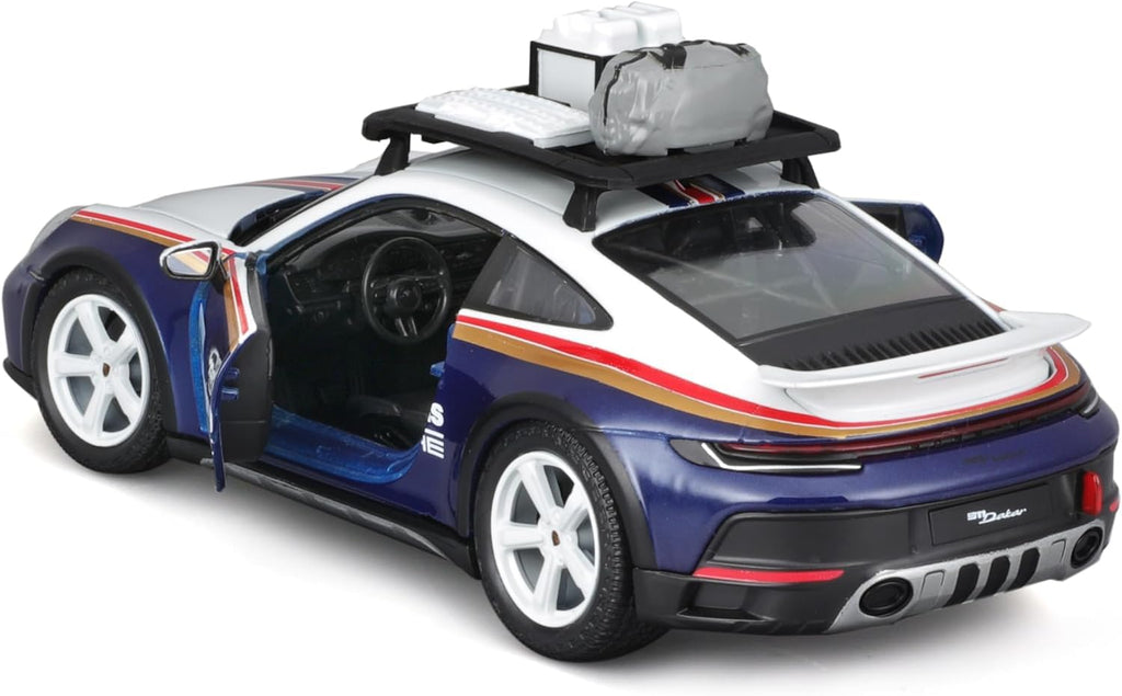 Porsche Bburago 911 Dakar Rally Racing Car 1/24 Scale Model 2023 (Blue)
