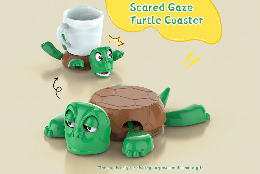 3D Funny Turtle Coaster with Anti Slip Turtle Shell Design Heat Resistant ABS Holder For Desk and Home Decor