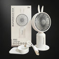 Mini Portable Handheld Fan with Base come with 2 Speed Mod 7 Different Light Use For Office/Market/Travel 1hr Bettery Backup
