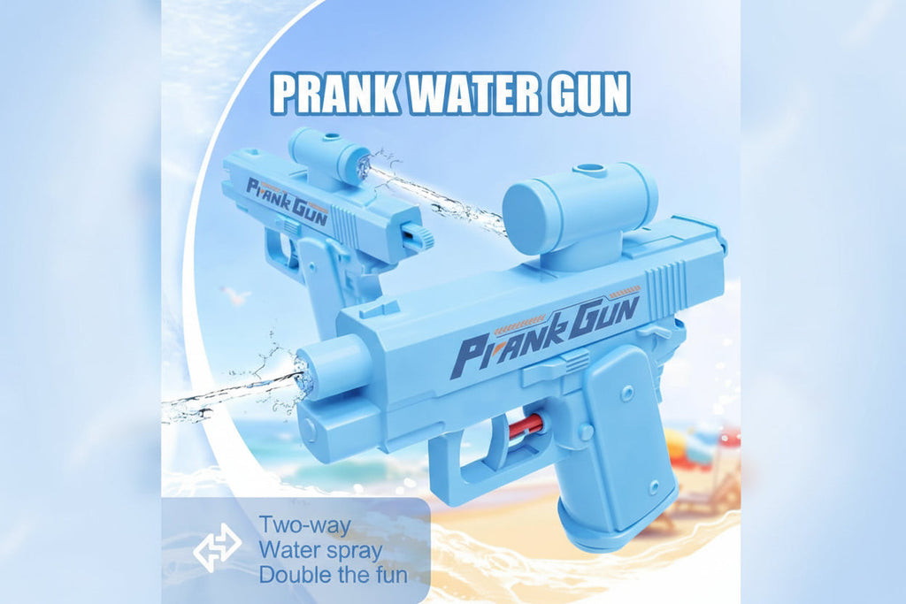 Prank Reverse Water Gun Two Way Front and Rear, Double Spray Squirt Gun Toy for Kids and Adults Ideal for Summer, Pool, Beach