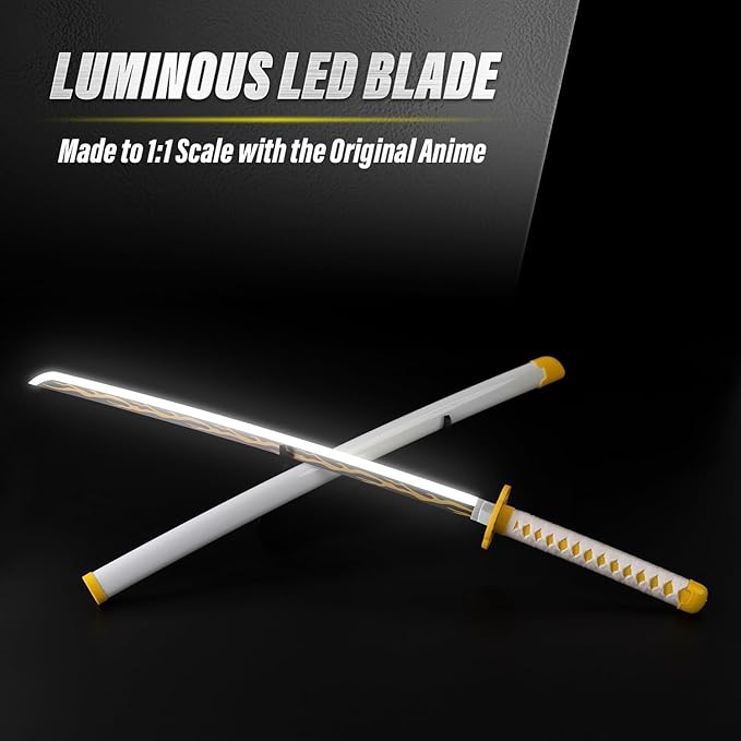 Zenitsu Agatsuma Wooden Sword/Katana 104 cm Light Up Glow