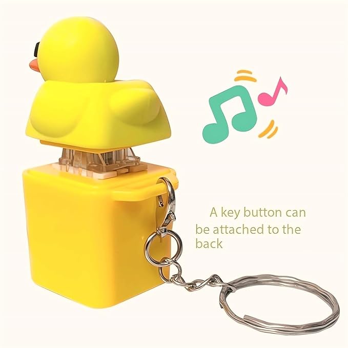 Duckling Quack Fidgets Toy Duck Keyboard Keycap Regulator Rattle Button Sound Keychain Decorative Ornament