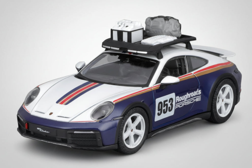 Porsche Bburago 911 Dakar Rally Racing Car 1/24 Scale Model 2023 (Blue)
