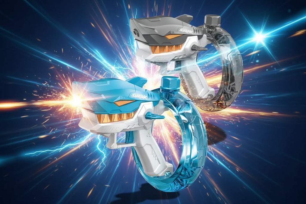 Shark Water Gun Automatic Electric Continuous Firing Water Gun Fun Outdoor Water Blaster for Boys & Girls Beach High Pressure Automatic Spray for Holi Water Play Game etc (Random Colour))