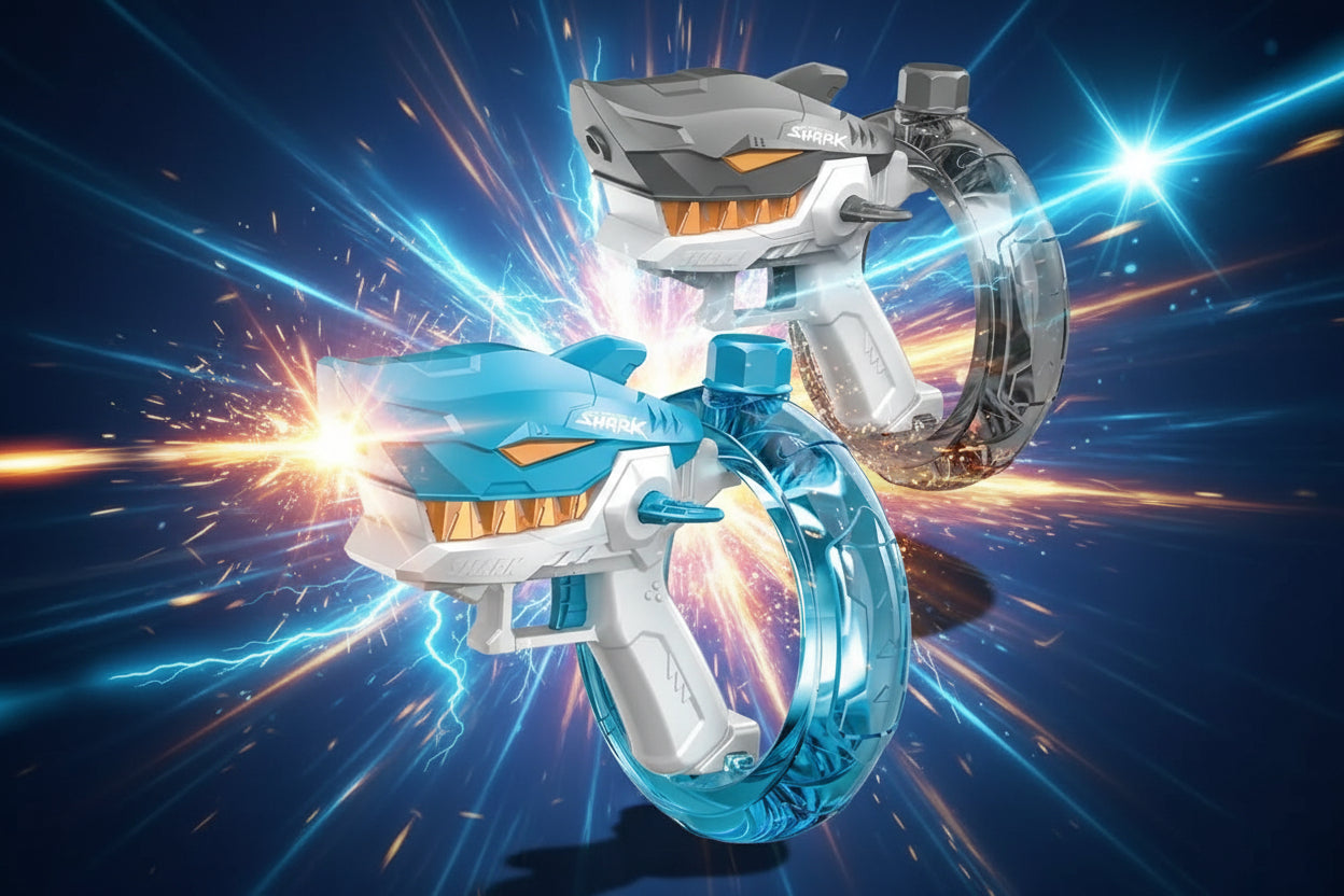 Shark Water Gun Automatic Electric Continuous Firing Water Gun Fun Outdoor Water Blaster for Boys & Girls Beach High Pressure Automatic Spray for Holi Water Play Game etc (Random Colour))