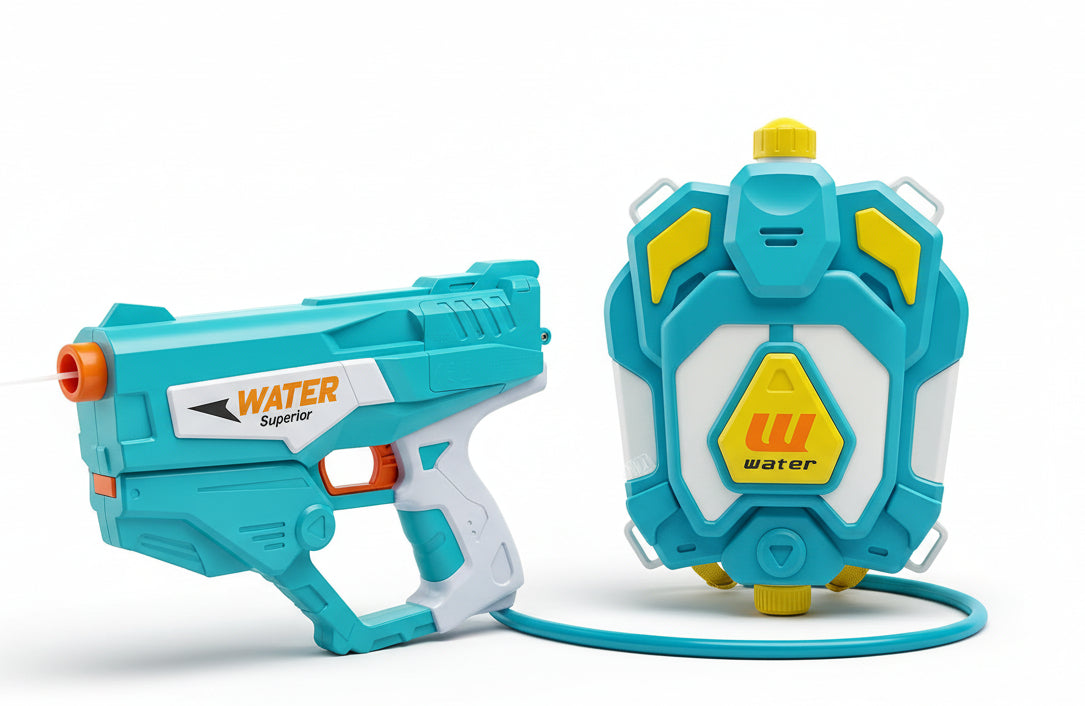 NX Automatic Bagpack Electric Water Gun with Dual Rechargeable Batteries, Powerful Water Guns Up to 40 FT Long Range, 1350CC Capacity Super Water Blaster Summer Toys for Pool (Random Colour)