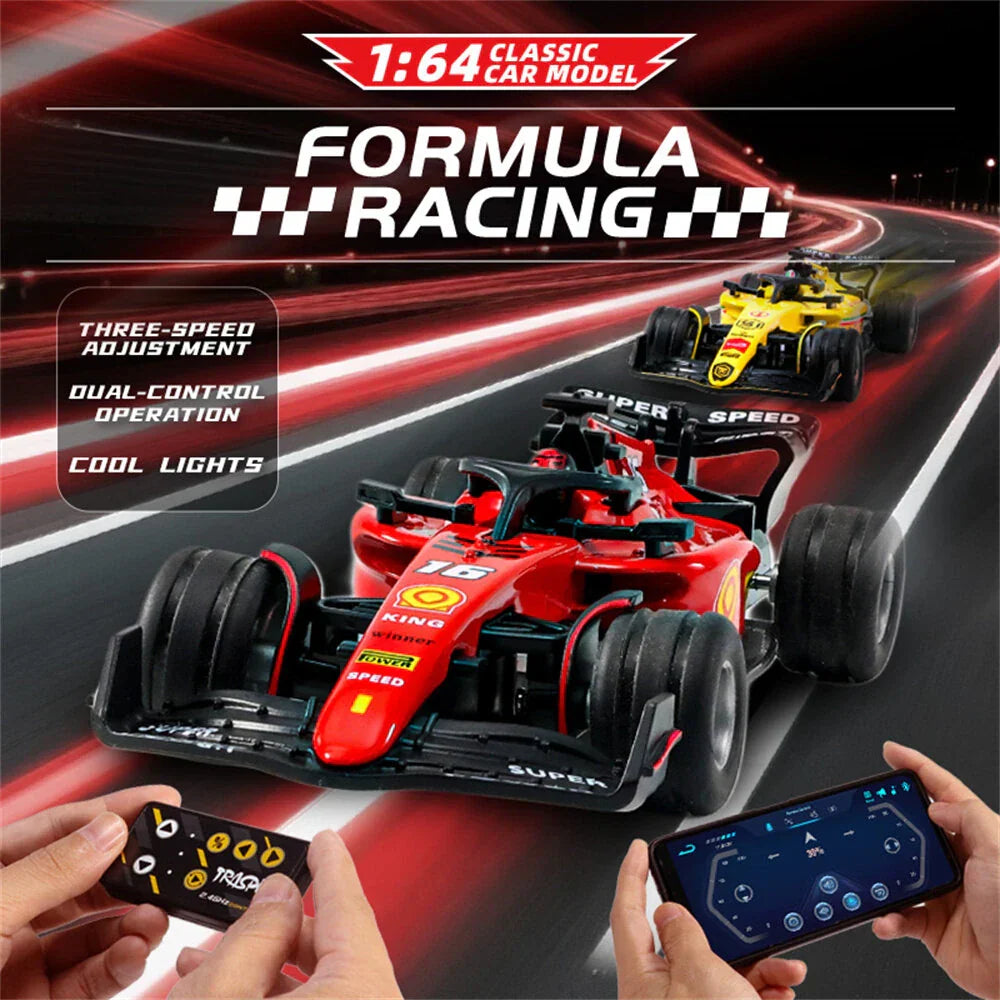Mini RC Formula 1 Leclerc (with Driver) Speed Regulating Alloy Model Remote Control Car 1:64 Scale 2.4 GHz