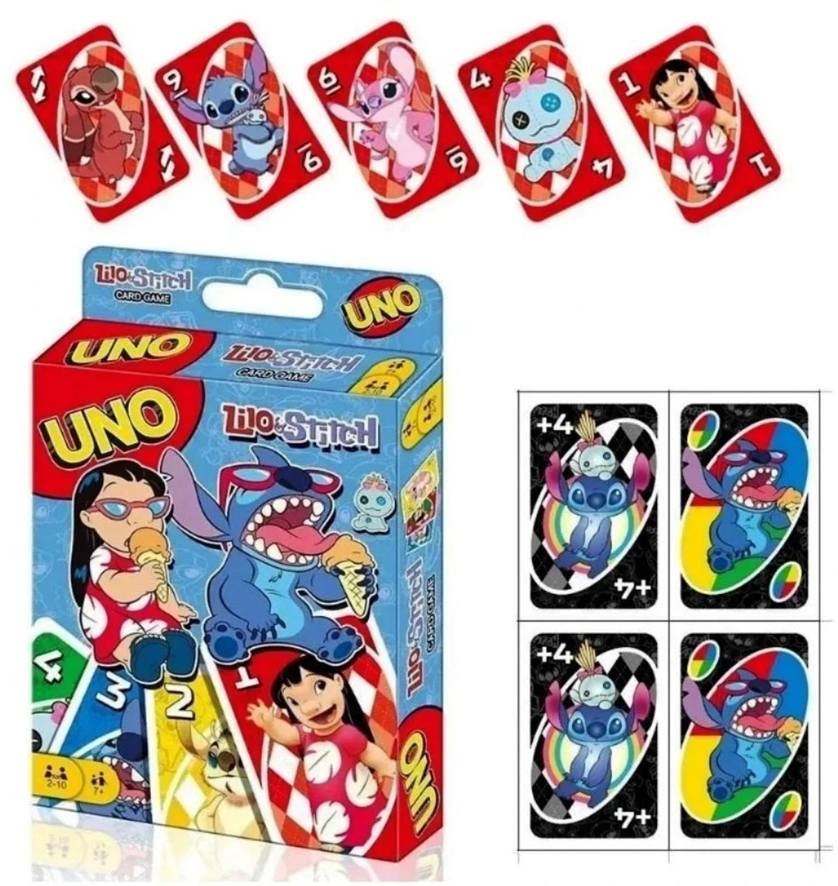 UNO Lilo & Snitch Playing Card Game for kids and family Fun Game Pack of 3