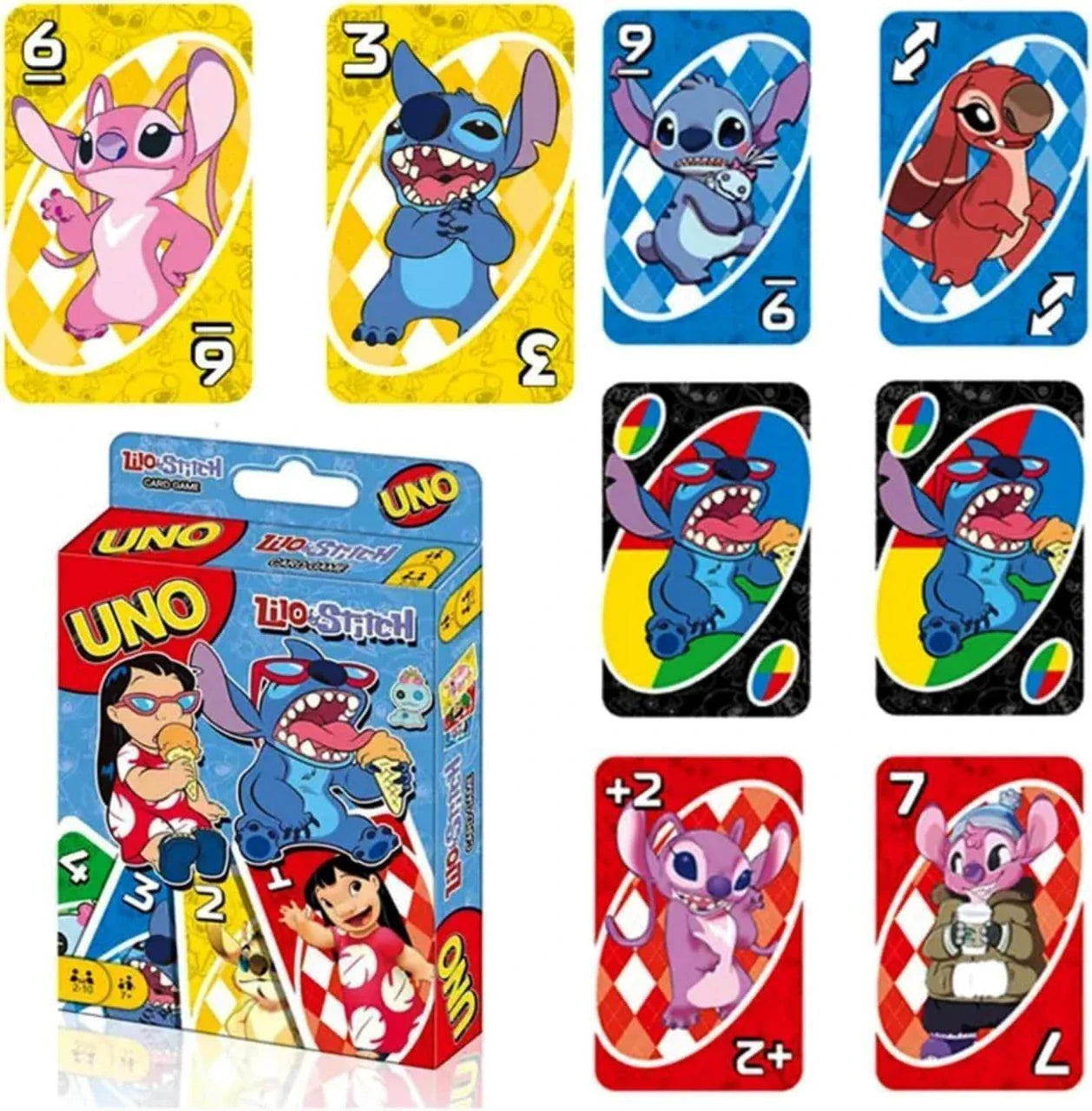 UNO Lilo & Snitch Playing Card Game for kids and family Fun Game Pack of 3