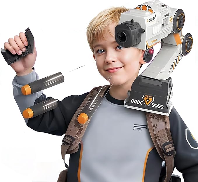 Smart Robotic Arm Tracking Blaster Toy with Remote Control & 10 Soft Bullets