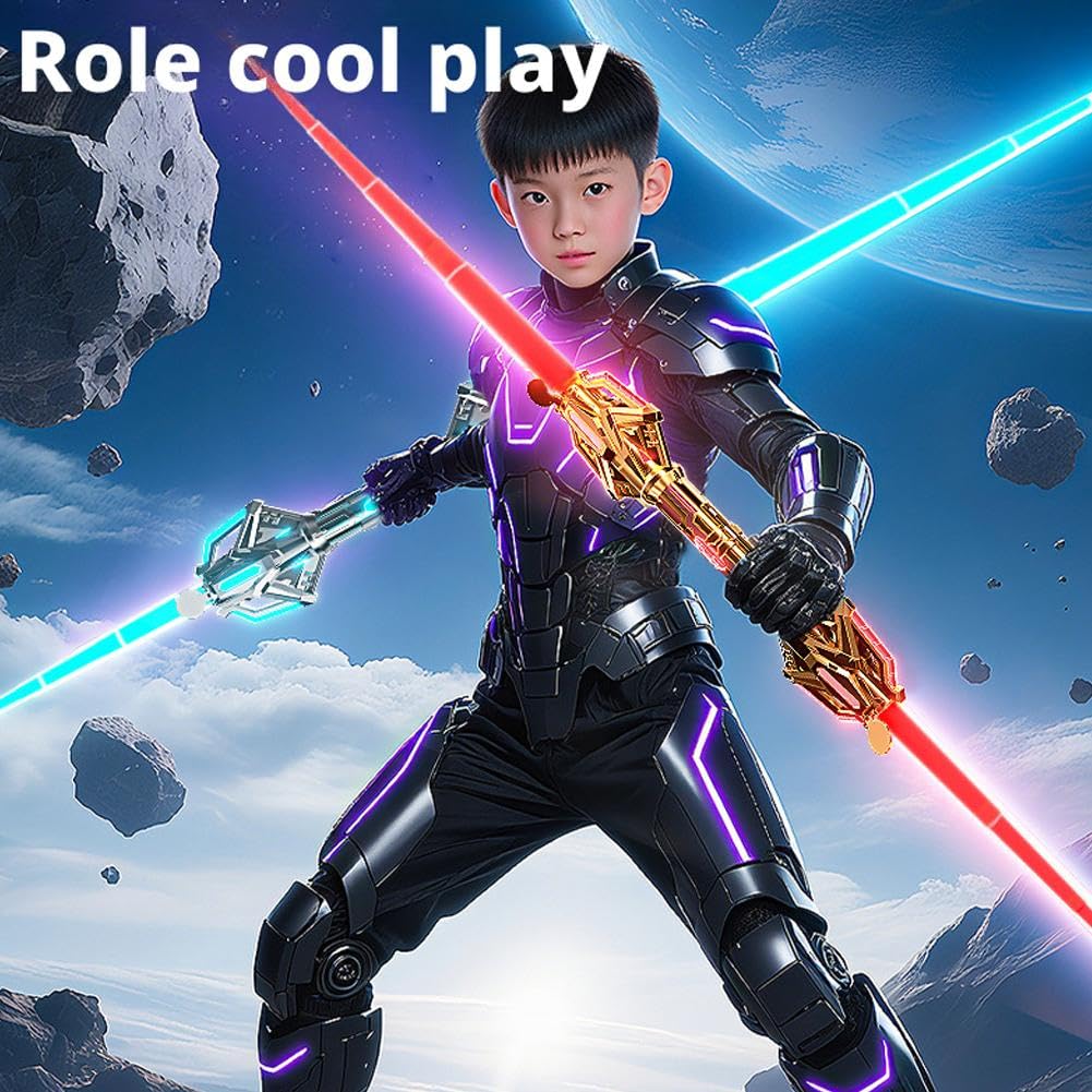 Double Blade Light Saber Glowing Sword Retractable Luminous Laser Sword