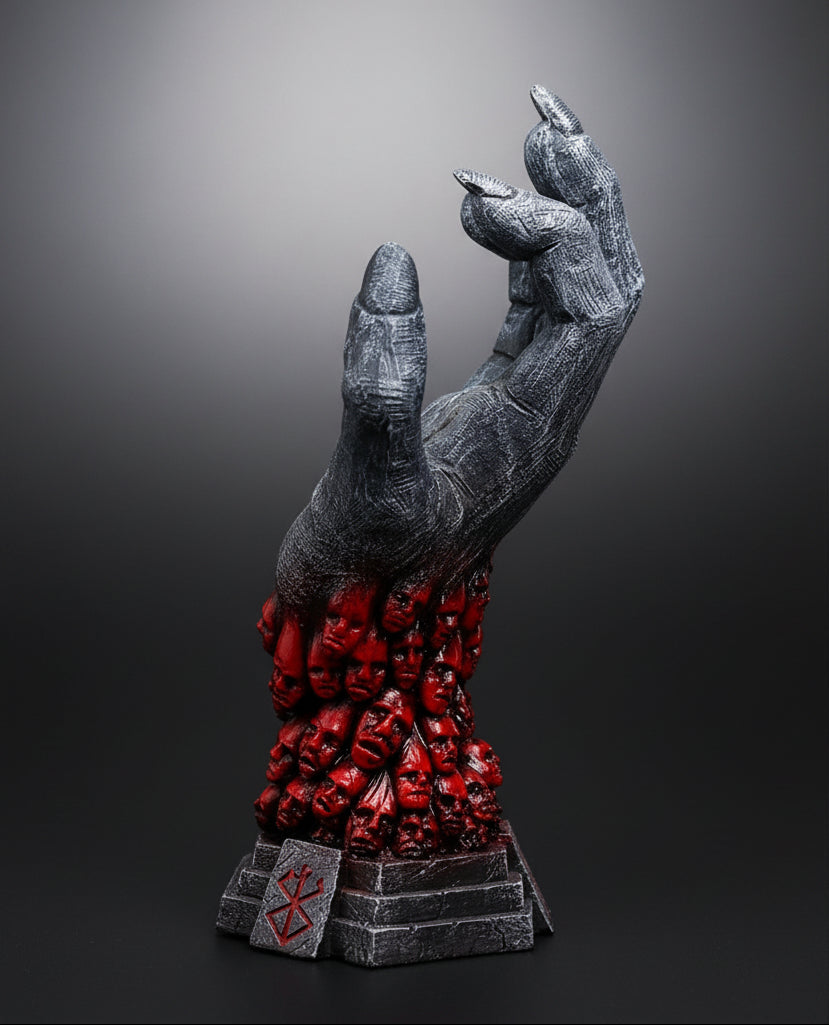 The "Hand of God" Berserk with Behelit Egg King Necklace Sculpture Desk Decor Figure