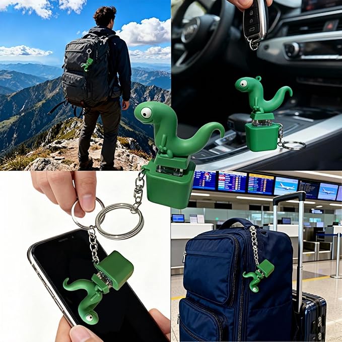 Lizard Button Sound Keychain, Lizard Keychain Sound Button, Fun Rechargeable Animal Keychains Stress Reliever with Colorful Lights, Fun & Portable Anxiety Relief