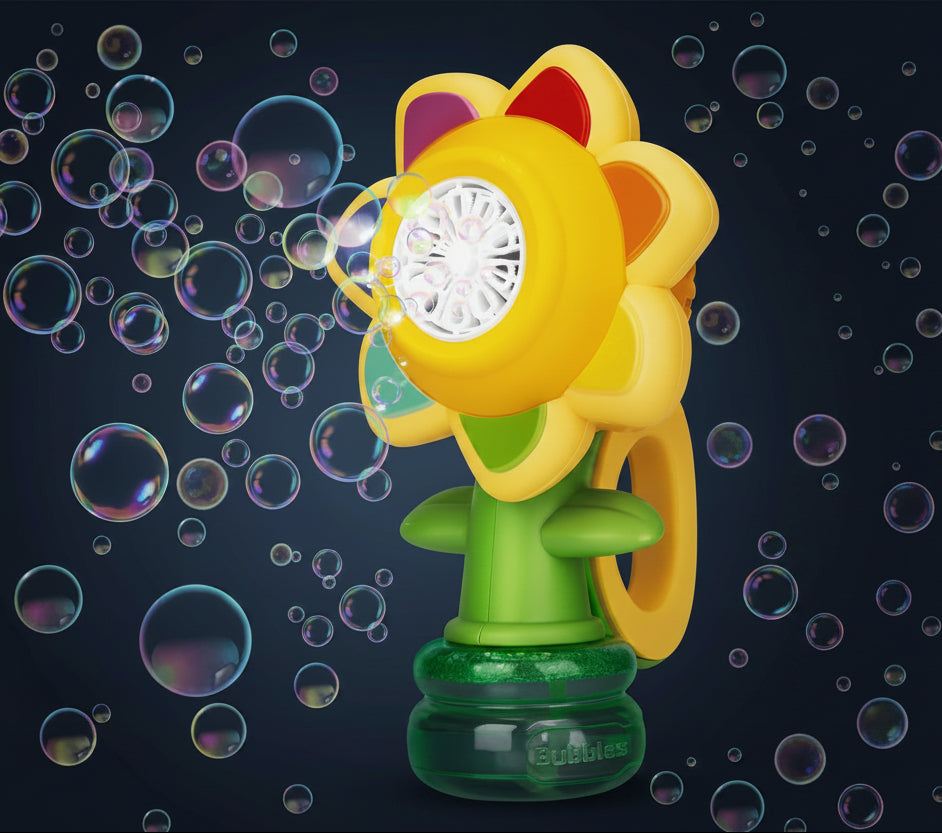 Sunflower Dancing Bubble Machine | Rechargeable Electric Bubble Maker with LED Lights | Bubble Gun Toy for Boys & Girls
