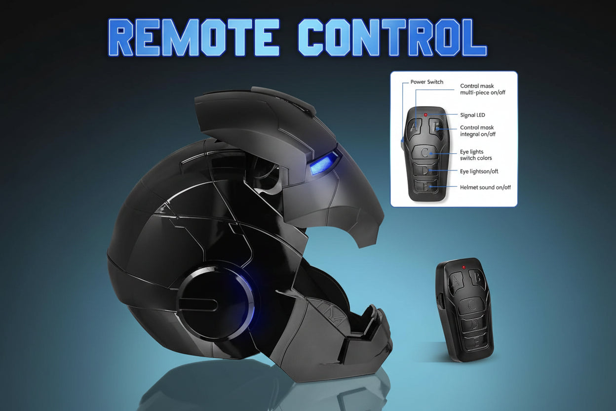 Iron Man Hero MK 5 Black Edition Helmet for Man – 1:1 Wearable Collectible with Voice, Touch & Remote Control, LED Eyes & Realistic Sound Effects