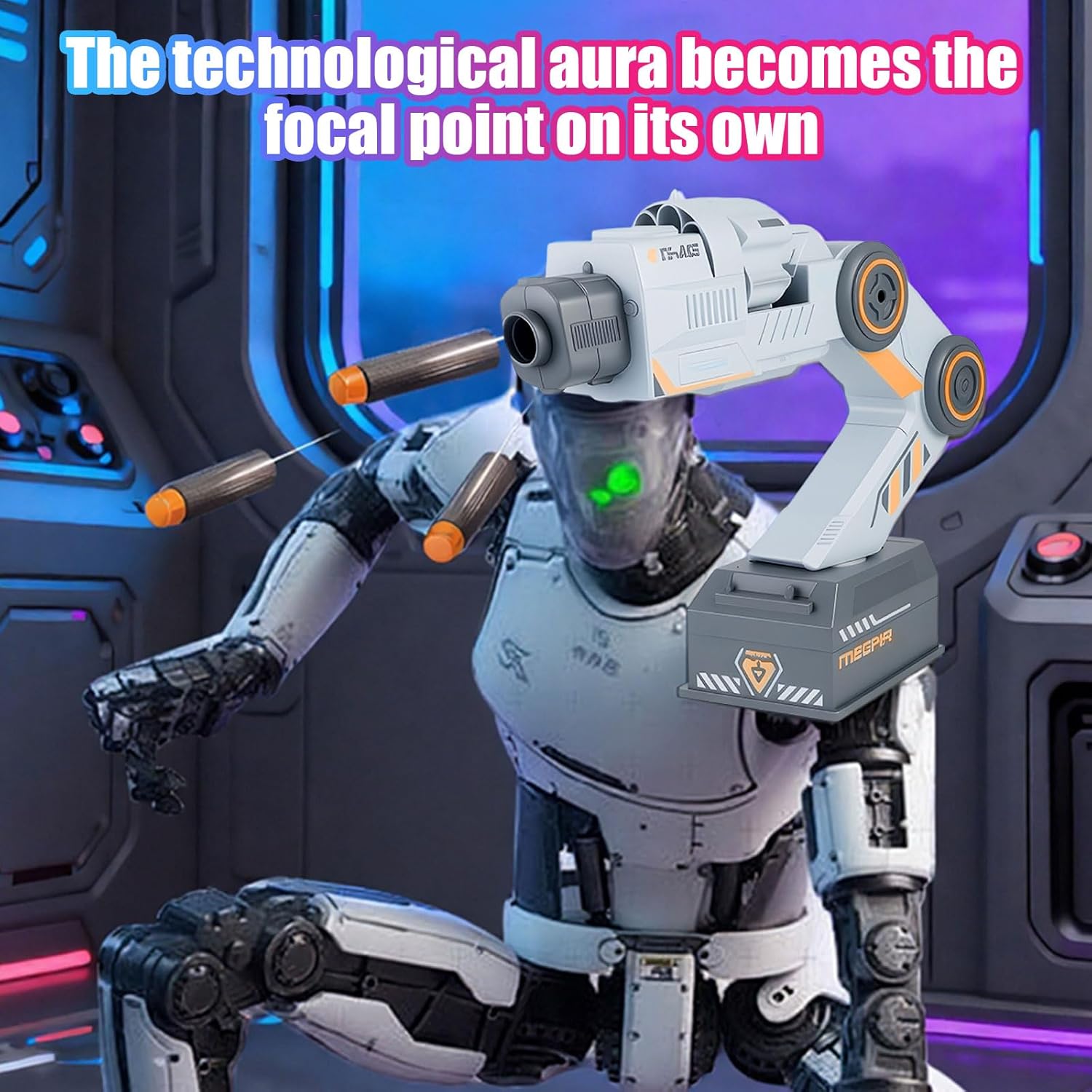 Smart Robotic Arm Tracking Blaster Toy with Remote Control & 10 Soft Bullets
