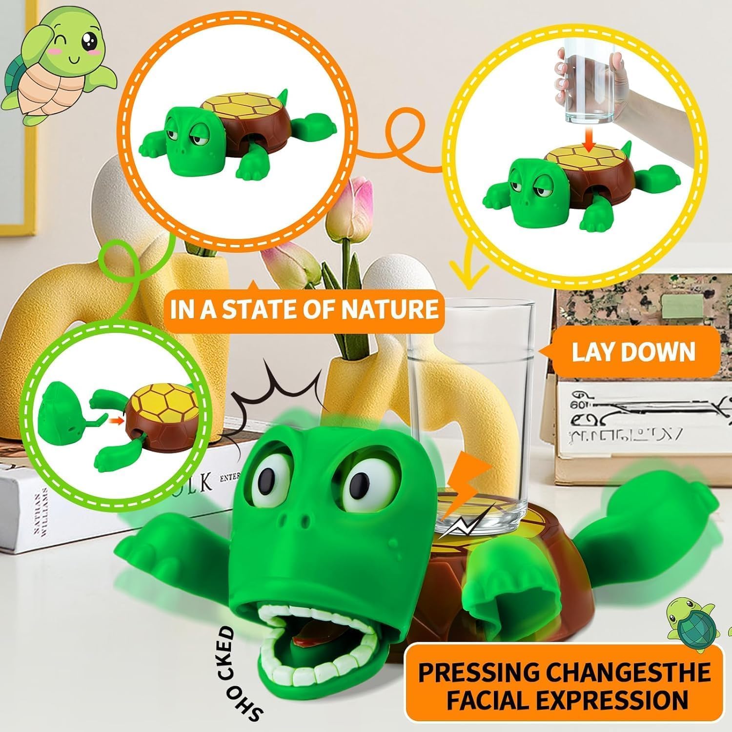 3D Funny Turtle Coaster with Anti Slip Turtle Shell Design Heat Resistant ABS Holder For Desk and Home Decor