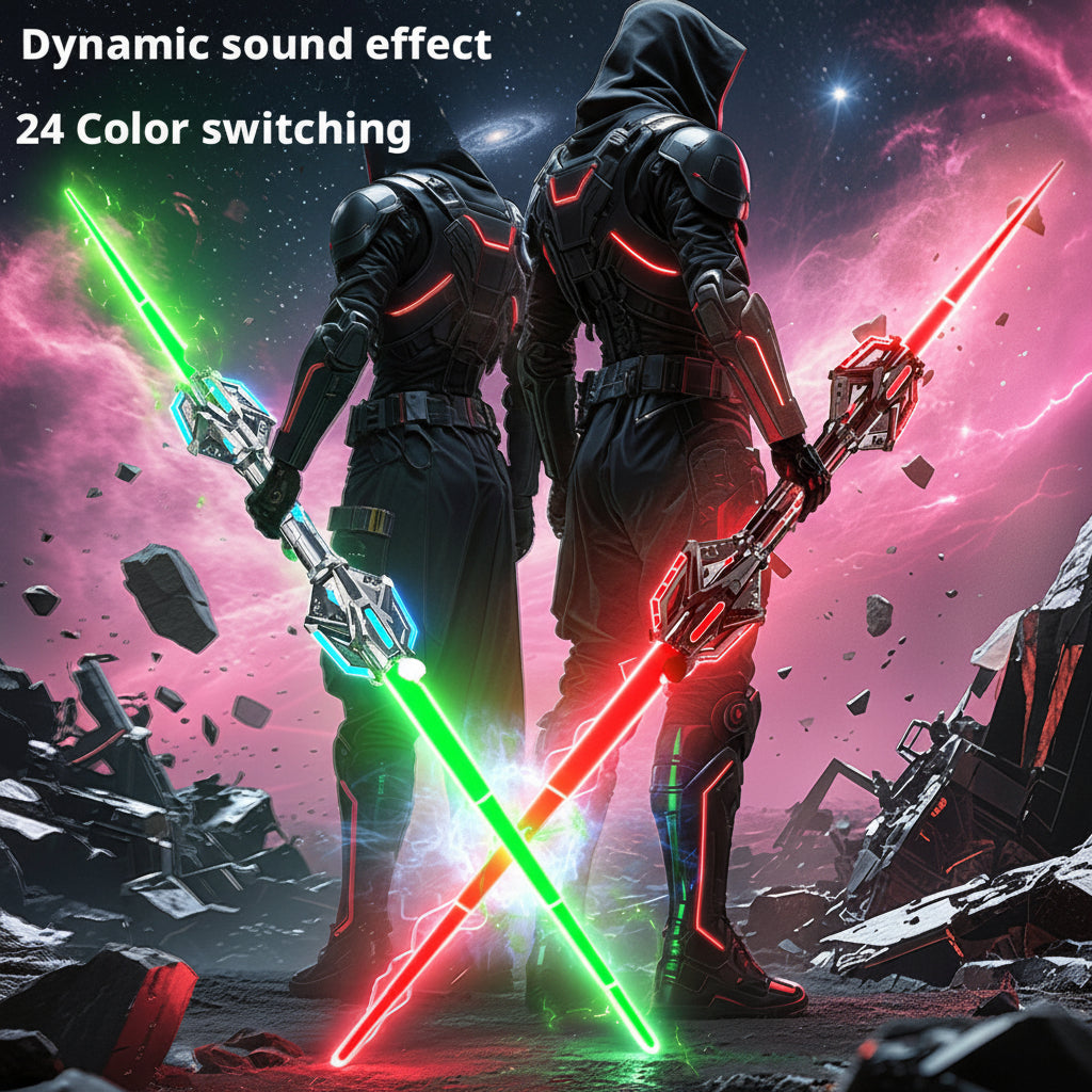 Double Blade Light Saber Glowing Sword Retractable Luminous Laser Sword