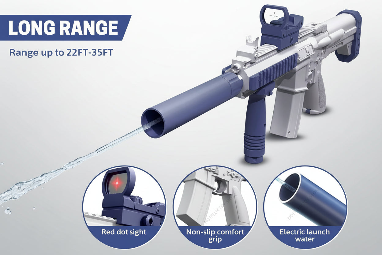 AquaStrike M416 Electric Water Gun Toy with Built in Rechargeable Battery, 62 cm Long Automatic Water Blaster (Random Colour)