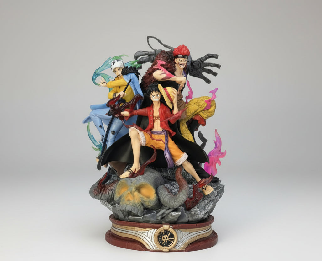 Three Captains” Collectible Statue — Luffy, Law & Kid Wano Country Arc Figure 20cm